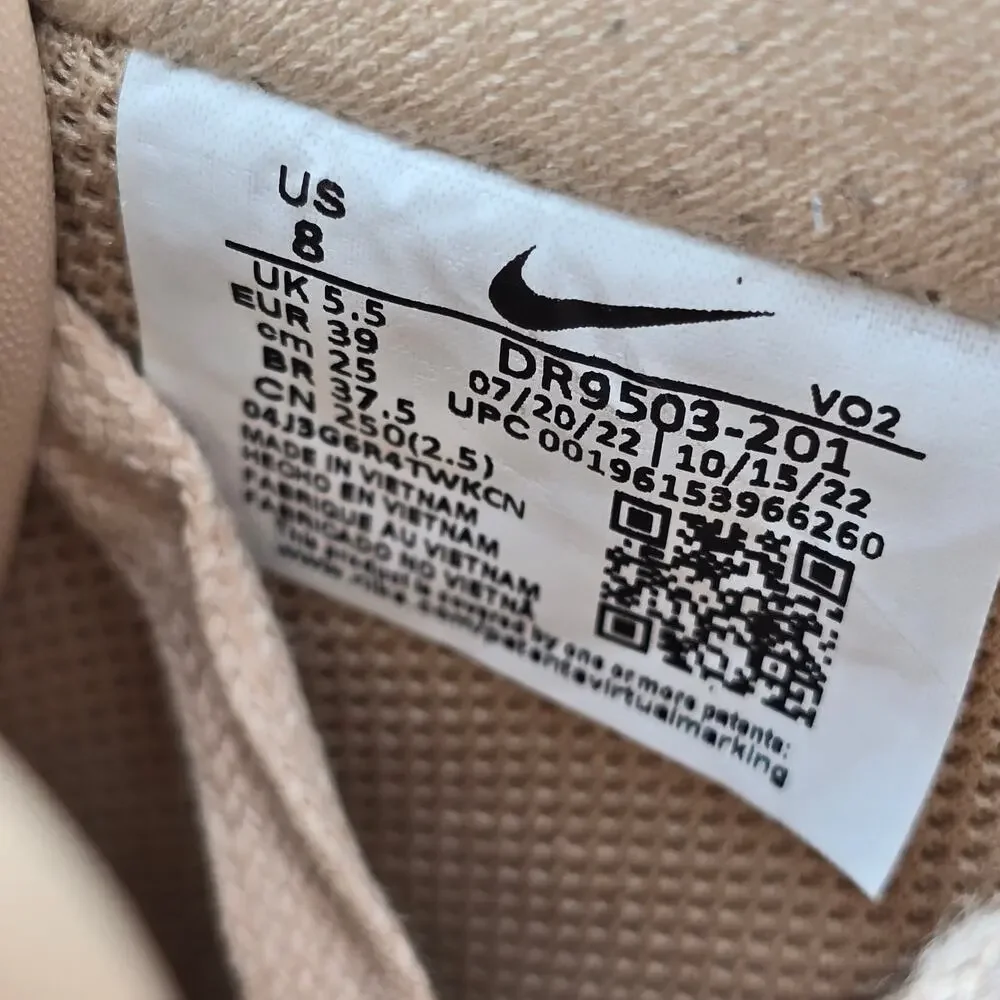 Nike Air Force 1 Low Premium Shoes Womens 8 Vachetta Tan Athletic Sneakers